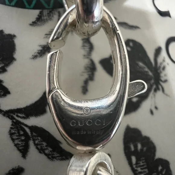 NIB GUCCI 925 Sterling Silver Interlocking GG Britt Bracelet - Picture 7 of 11